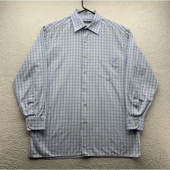 Ermenegildo Zegna Other - Ermenegildo Zegna Dress Shirt Mens XL X-Large Light Blue‎ Check Preppy Designer